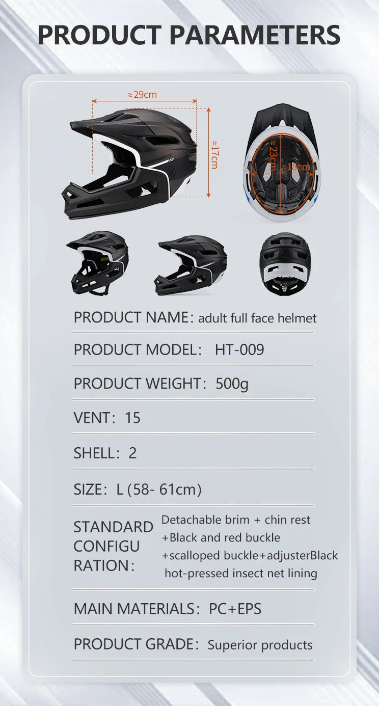 Capacete EASTINEAR HT-009 – Integral, BTT, MTB, Downhill e Enduro, Certificado CE/CPSC Capacete EASTINEAR HT-009 – Integral, BTT, MTB, Downhill e Enduro, Certificado CE/CPSC